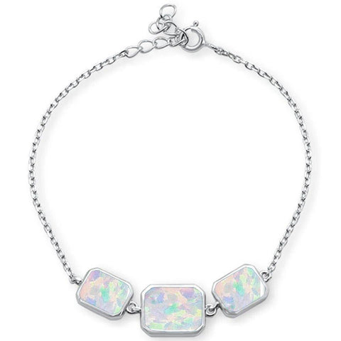 Sterling Silver White Opal Bracelet
