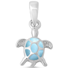Load image into Gallery viewer, Sterling Silver Natural Larimar Turtle Pendant