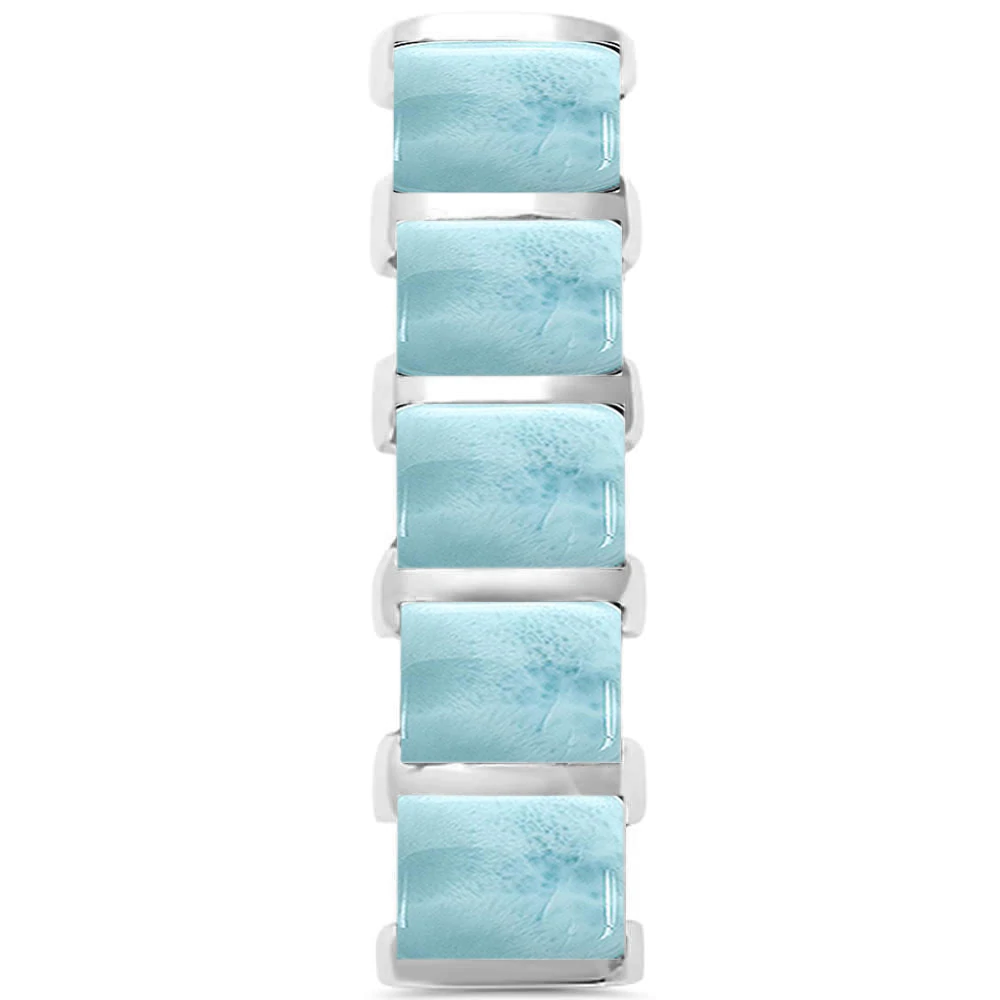 Sterling Silver Simple Natural Larimar Pendant