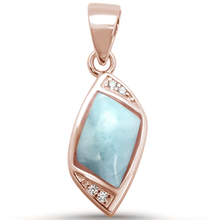 Load image into Gallery viewer, Sterling Silver Rose Gold Plated Unique Larimar Charm Pendant