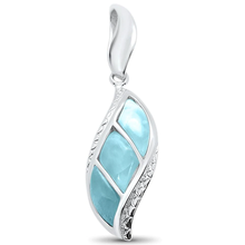 Load image into Gallery viewer, Sterling Silver Natural Larimar Leaf Design Pendant