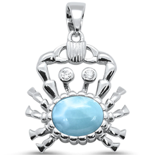 Load image into Gallery viewer, Sterling Silver Natural Larimar Crab Pendant