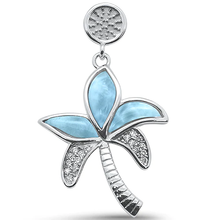 Load image into Gallery viewer, Sterling Silver Natural Larimar Palm Tree Pendant