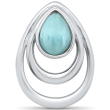 Load image into Gallery viewer, Sterling Silver Natural Larimar Pear Shape Slide Charm Pendant