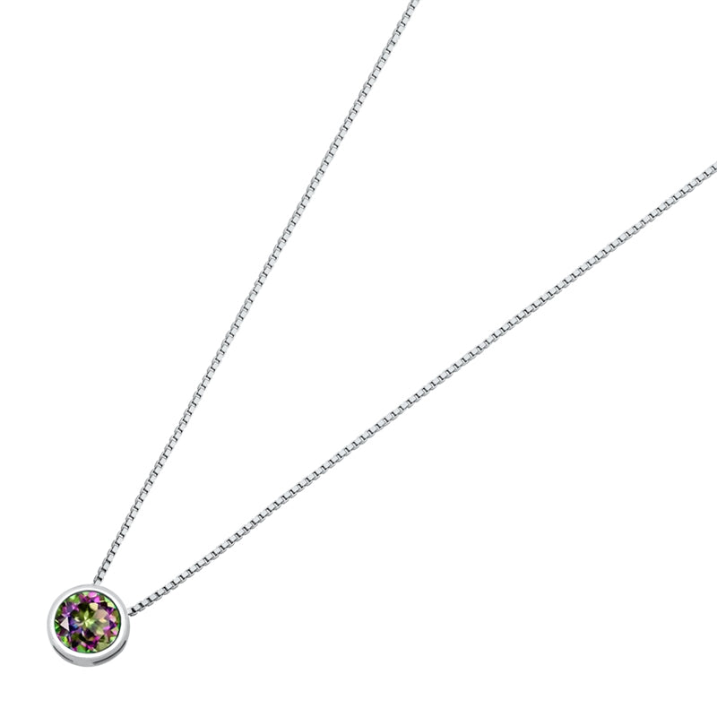 Sterling Silver CZ Round Necklace