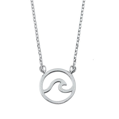 Sterling Silver Wave Necklace with Extension
