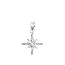 Load image into Gallery viewer, Sterling Silver CZ North Star Pendant