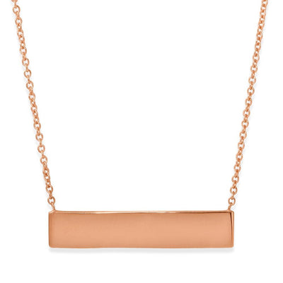 Sterling Silver Rose Gold Plated Small ID Tag Pendant
