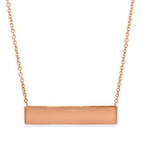 Sterling Silver Rose Gold Plated Small ID Tag Pendant