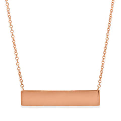 Sterling Silver Rose Gold Plated Small ID Tag Pendant