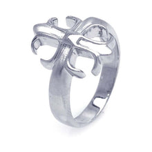 Load image into Gallery viewer, Sterling Silver Rhodium Plated Crest Shaped Ring
