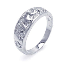 Load image into Gallery viewer, Sterling Silver Rhodium Plated Elephant Heart Shaped Ring With CZ Stones