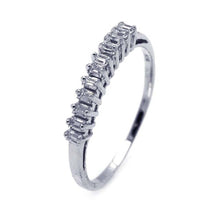 Load image into Gallery viewer, Sterling Silver Rhodium Plated Clear Baguette CZ Ring