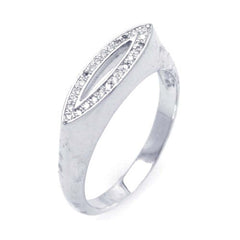 Sterling Silver Rhodium Plated Micro Pave CZ Seed Ring