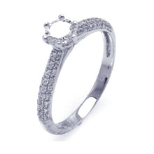 Load image into Gallery viewer, Sterling Silver Rhodium Plated Micro Pave CZ Ring
