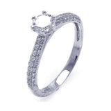 Sterling Silver Rhodium Plated Micro Pave CZ Ring