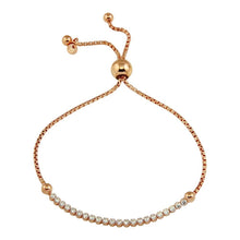 Load image into Gallery viewer, Sterling Silver Rose Gold Plated Adjustable CZ Bracelet