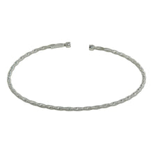 Load image into Gallery viewer, Sterling Silver Rhodium Plated Twisted Thin Rope Bangle