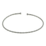 Sterling Silver Rhodium Plated Twisted Thin Rope Bangle