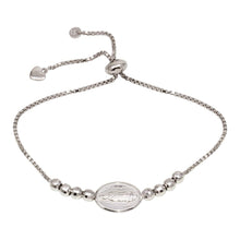 Load image into Gallery viewer, Sterling Silver Rhodium Plated Adjustable Diamond Cut Religious Bracelets