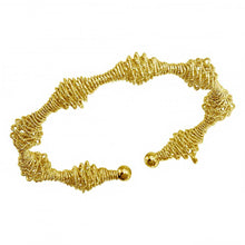 Load image into Gallery viewer, Sterling Silver Gold Plated Diamond Cut Wire Design Cuff Bracelets