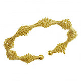 Sterling Silver Gold Plated Diamond Cut Wire Design Cuff Bracelets