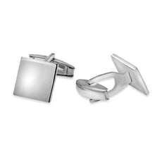 Load image into Gallery viewer, Sterling Silver Plain Engravable Square Cufflink