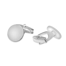 Load image into Gallery viewer, Sterling Silver Plain Engravable Circle Cufflink