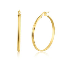 Load image into Gallery viewer, Sterling Silver Gold Plated Silver 3.5mm Dome Hoop Earrings