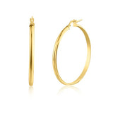 Sterling Silver Gold Plated Silver 3.5mm Dome Hoop Earrings