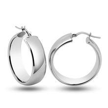 Load image into Gallery viewer, Sterling Silver High Polished Hoop Earrings