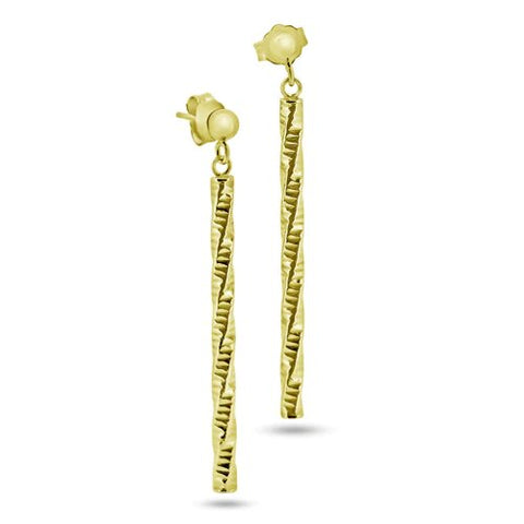 Sterling Silver Gold Plated DC Dangling Earrings