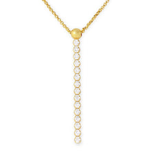 Load image into Gallery viewer, Sterling Silver Gold Plated CZ Drop Necklace