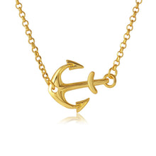 Load image into Gallery viewer, Sterling Silver Gold Plated Anchor Necklace