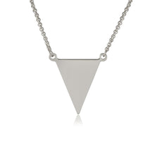 Load image into Gallery viewer, Sterling Silver Rhodium Plated Triangle Charm Necklace