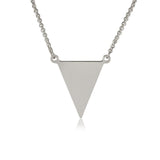 Sterling Silver Rhodium Plated Triangle Charm Necklace