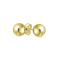 Load image into Gallery viewer, Sterling Silver Gold Plated Bead Stud Earrings