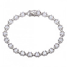 Load image into Gallery viewer, Sterling Silver Rhodium Plated Link CZ Tennis Bracelet