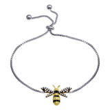 Sterling Silver 2 Toned BumbleBee Lariat Bracelet