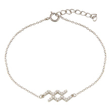 Load image into Gallery viewer, Sterling Silver Rhodium Plated Taurus CZ Adjustable Link Bracelet