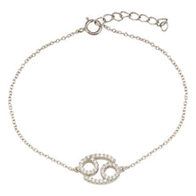 Load image into Gallery viewer, Sterling Silver Rhodium Plated Scorpio CZ Adjustable Link Bracelet