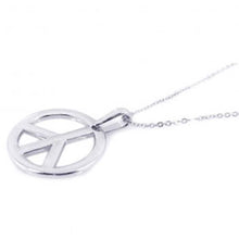 Load image into Gallery viewer, Sterling Silver Necklace with Plain Peace Sign Pendant