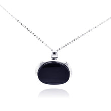 Load image into Gallery viewer, Sterling Silver Necklace with Classy Oval Synthetic Black Quartz Pendant