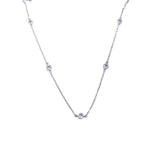 Sterling Silver Classy Necklace with Open Circle Cz Connectors