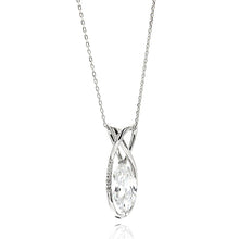 Load image into Gallery viewer, Sterling Silver Necklace with Classy Teardrop Centered with White Quartz Stone PendantAnd Chain Length of 16 -18 And Pendant Dimensions: 30MMx10MM