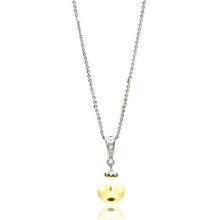 Load image into Gallery viewer, Sterling Silver Rhodium Plated Single Pearl Pendant Necklace