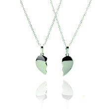 Load image into Gallery viewer, Sterling Silver Rhodium Plated Broken Heart Piece Necklace