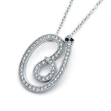 Load image into Gallery viewer, Sterling Silver Necklace with Fancy Paved Snake with Black Cz Eyes PendantAnd Pendant Dimensions of 23MMx15MM