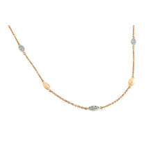 Load image into Gallery viewer, Sterling Silver Classy Rose Gold Plated Necklace with Marquise Shaped Connectors Inlaid with Clear CzsAnd Chain Length of 16 -18  AdjustableAnd Pendant Dimensions: 13.9MMx5MM