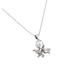 Load image into Gallery viewer, Sterling Silver Necklace with Fancy Octopus with Clear Czs Eye PendantAnd Chain Length of 18  AdjustableAnd Pendant Dimensions: 21.5MMx16.5MM